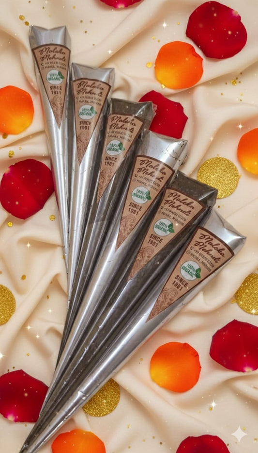 Premium Organic Bridal Mehndi Cones – Deep Dark Stain | Smooth Flow | Chemical-Free